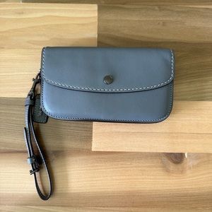 Coach 1941 Gray Glovetanned Leather Clutch Wristlet